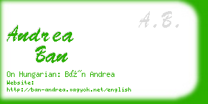 andrea ban business card